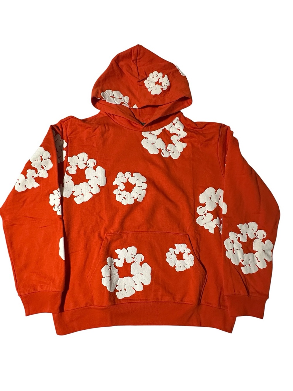 Denim Tears The Cotton Wreath Orange Pullover Hoodie NWT Size Large